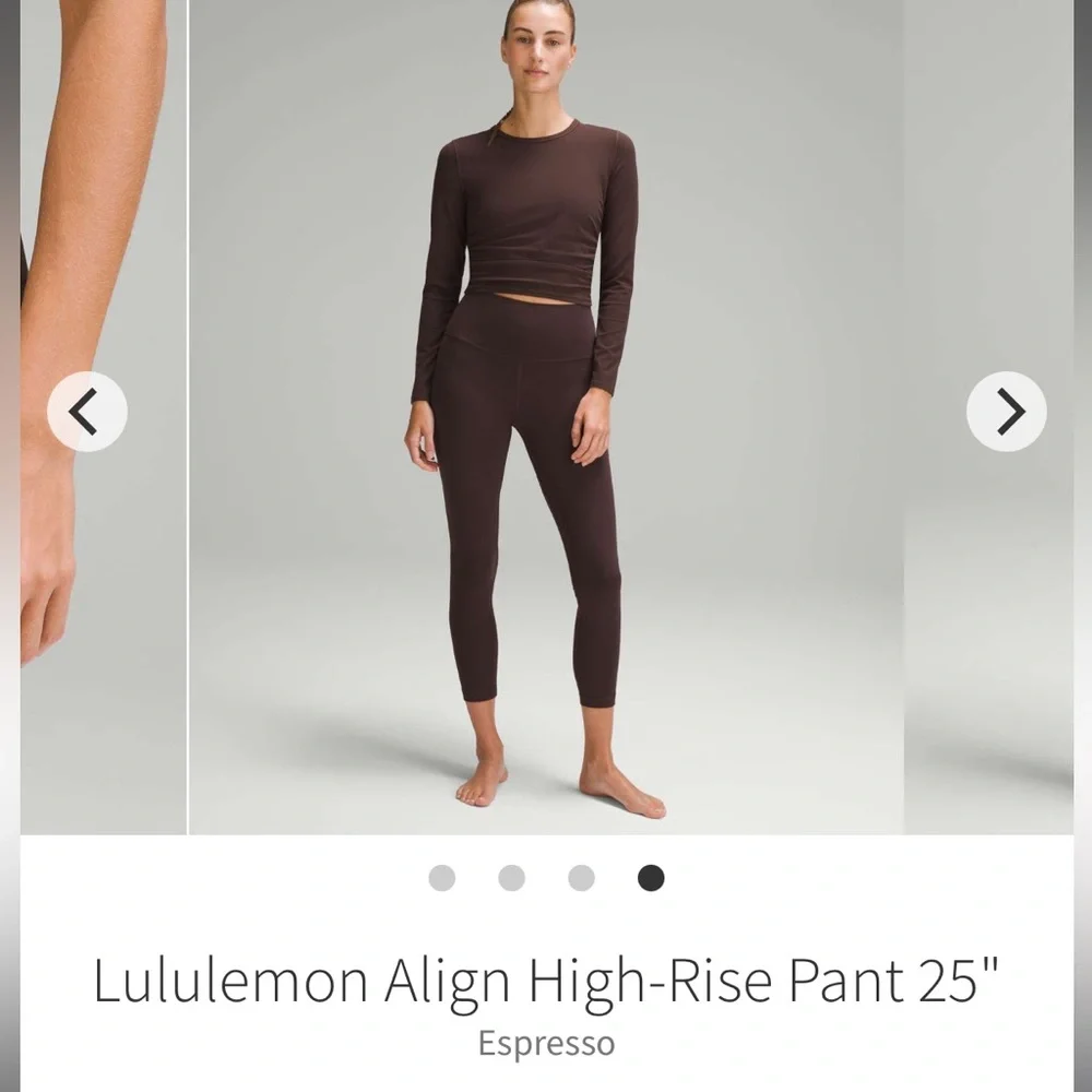 Lululemon align pant- retail $98 - high rise 25” length brown espresso - Picture 5 of 10